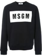 Msgm Logo Print Sweatshirt, Men's, Size: S, Black, Cotton