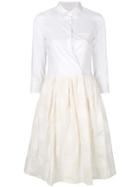 Sara Roka Printed Skirt Shirt Dress - White