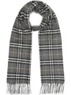 Burberry The Classic Vintage Check Cashmere Scarf - Grey