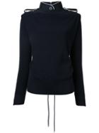Sacai - Mandarin Lace Back Sweater - Women - Cotton - 2, Blue, Cotton
