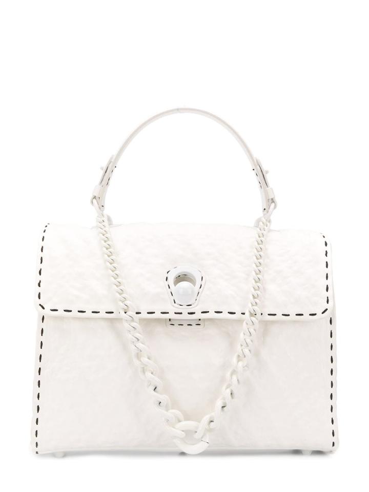 Ermanno Scervino Contrasting Stitch Tote - White