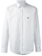 Etro Jacquard Button Down Shirt, Men's, Size: 41, White, Cotton