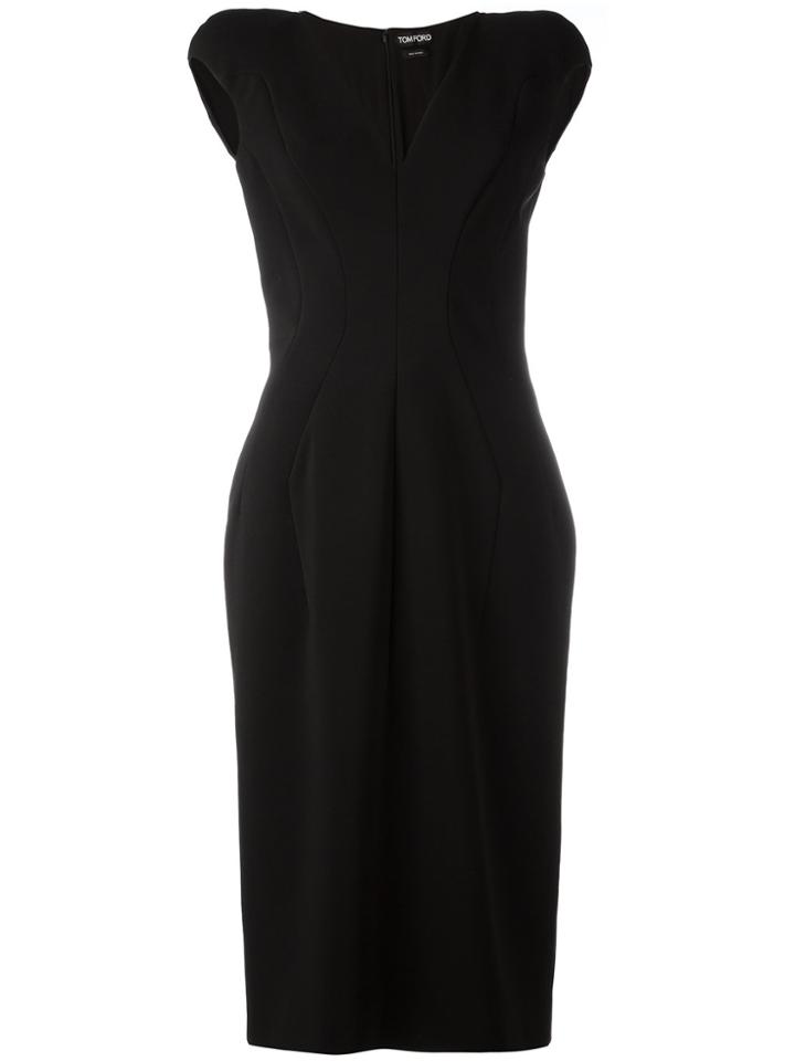 Tom Ford V-neck Cap Sleeve Dress - Black