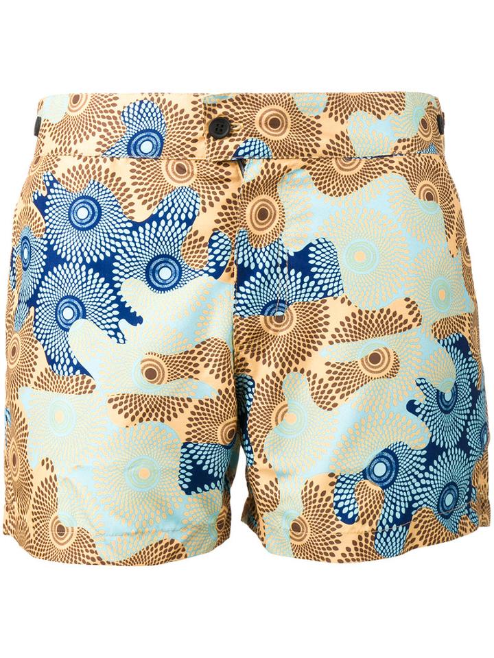 Okun - Patrice Circle Print Swimming Shorts - Men - Polyester - L, White, Polyester