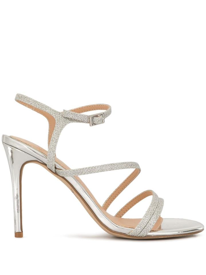 Badgley Mischka Madisson Glittered Sandals - Silver