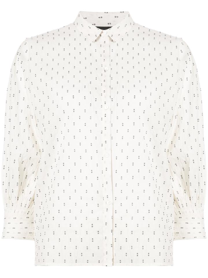 Nili Lotan Etno Print Loose Fit Shirt - White