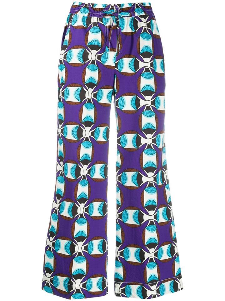 P.a.r.o.s.h. Printed Wide Leg Trousers - Purple
