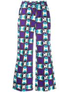 P.a.r.o.s.h. Printed Wide Leg Trousers - Purple