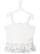 Pinko Kids Embroidered Sleeveless Top - White