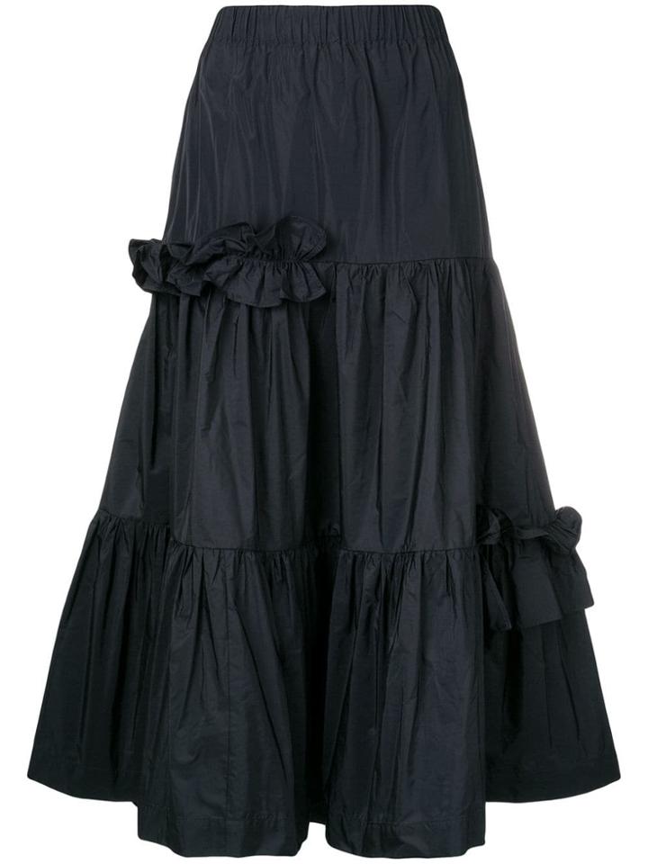 P.a.r.o.s.h. Flared Asymmetric Ruffle Dress - Blue