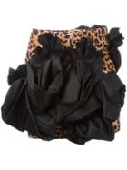 Dsquared2 Leopard Print Ruffle Skirt, Women's, Size: 42, Black, Polyester/viscose