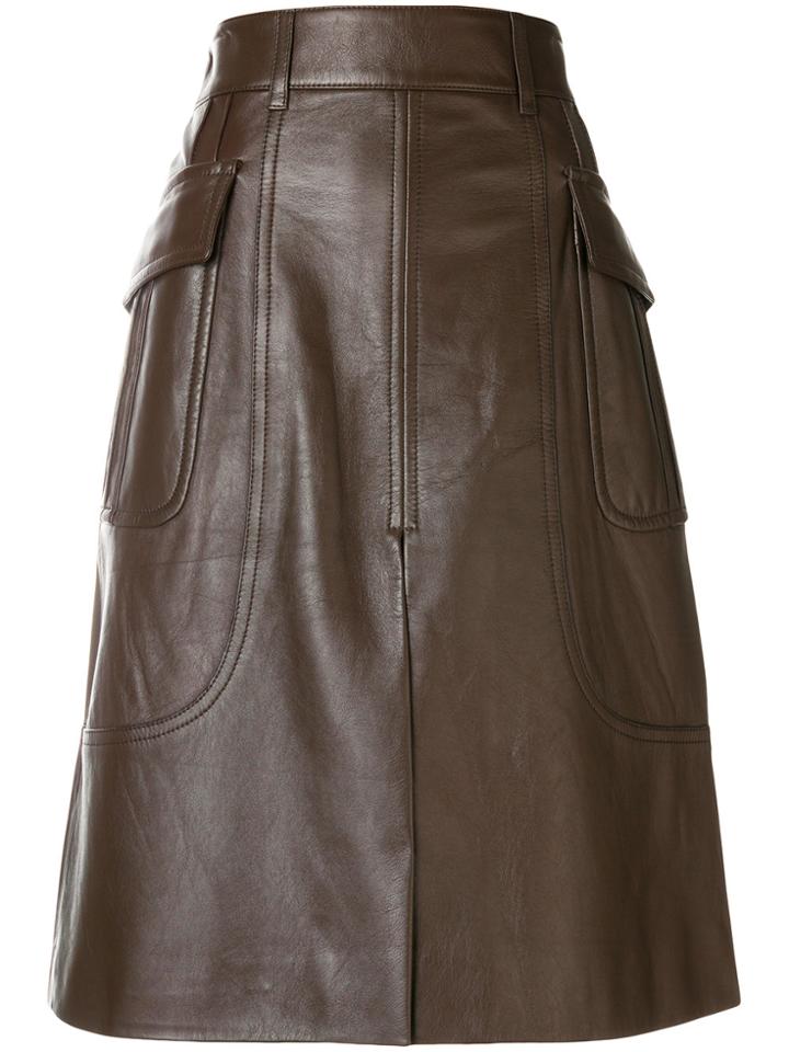 Prada Straight Split Skirt - Brown