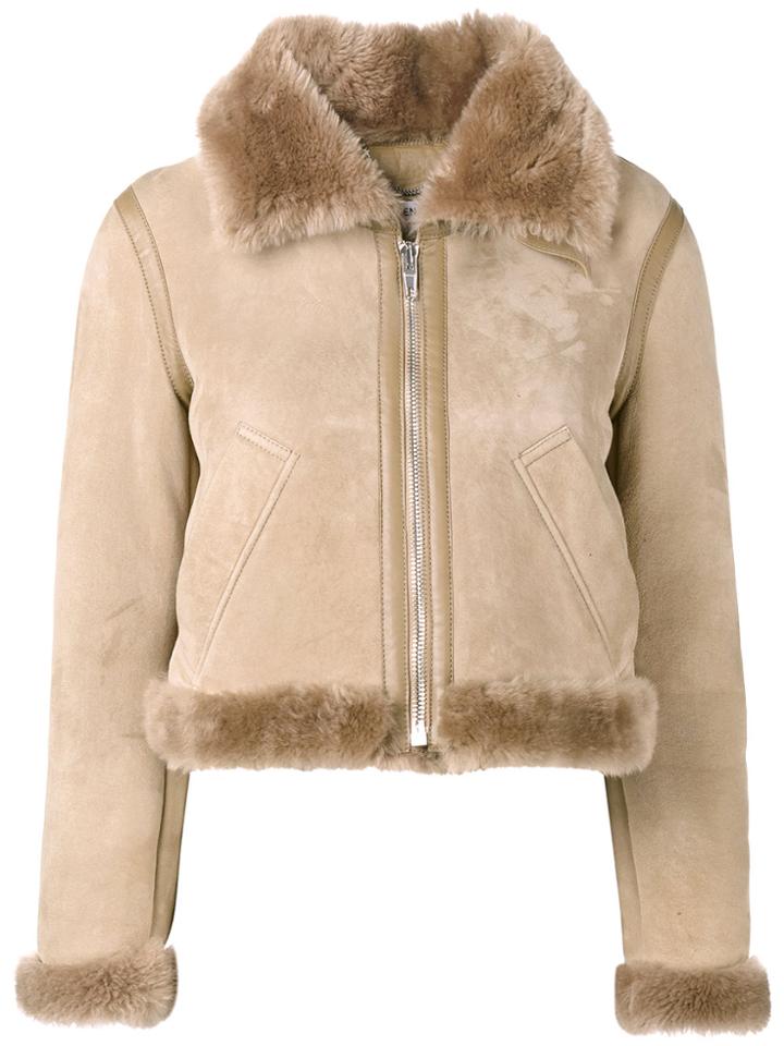 Balenciaga Bombadier Velour Jacket - Nude & Neutrals