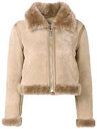 Balenciaga Bombadier Velour Jacket - Nude & Neutrals