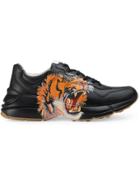 Gucci Rhyton Leather Sneaker With Tiger - Black