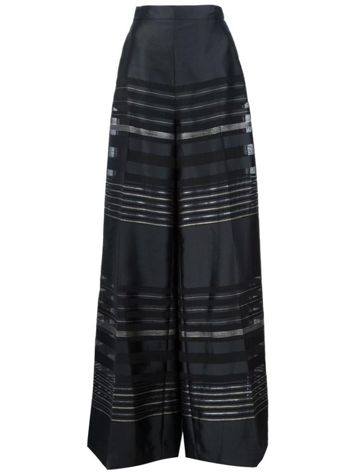 Christian Siriano Striped Palazzo Pants, Women's, Size: 2, Black, Polyester