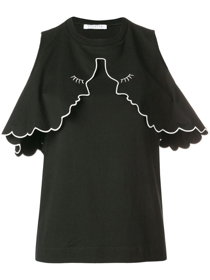 Vivetta Faces Cold Shoulder T-shirt - Black