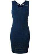 Twin-set Ribbed Detail Fitted Dress, Women's, Size: Xl, Blue, Polyamide/spandex/elastane