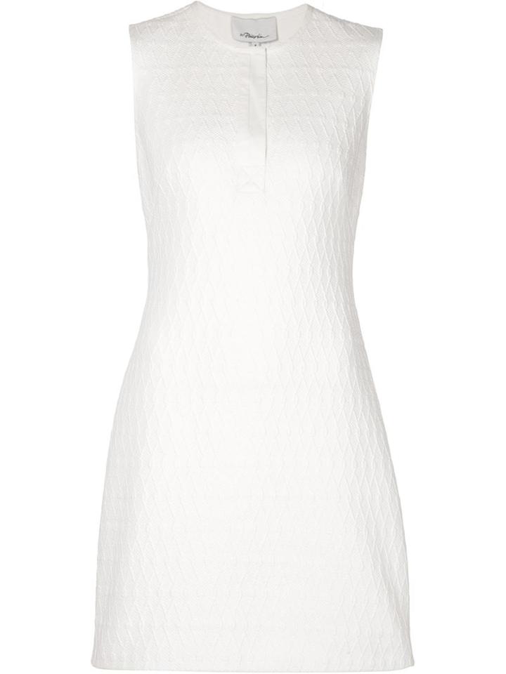 3.1 Phillip Lim Jacquard Mini Dress, Women's, Size: 10, White, Cotton/polyester/polyurethane