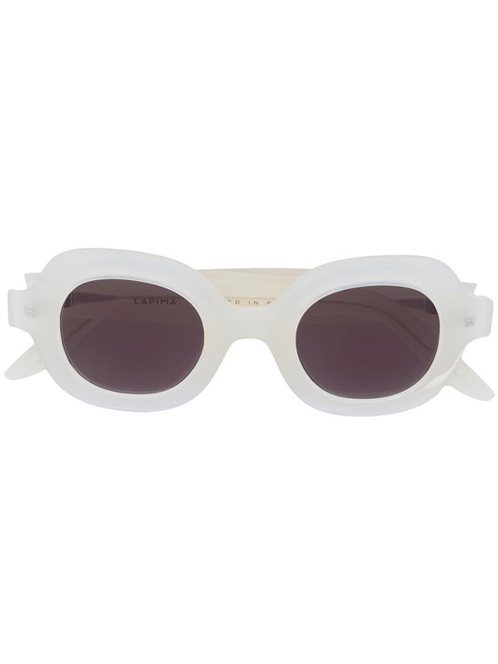 Lapima Round Frame Sunglasses - White