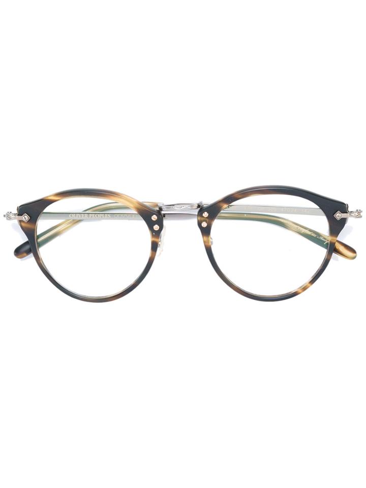 Oliver Peoples Turtle Print Glasses - Brown