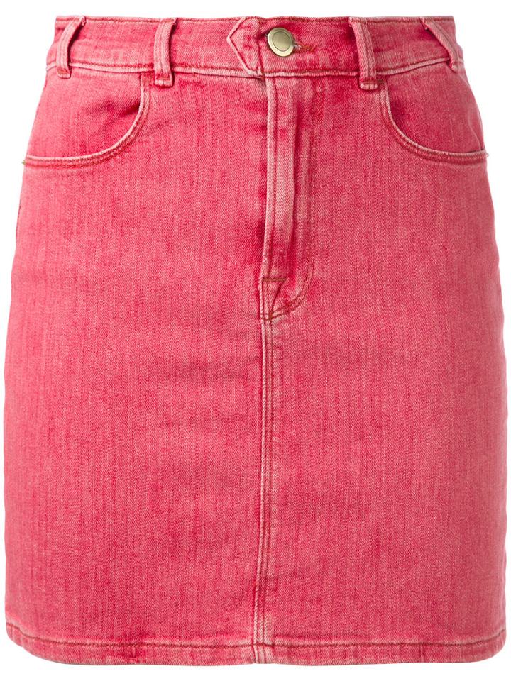 Frame Denim - Retro Denim Skirt - Women - Cotton/polyester/spandex/elastane - 28, Red, Cotton/polyester/spandex/elastane