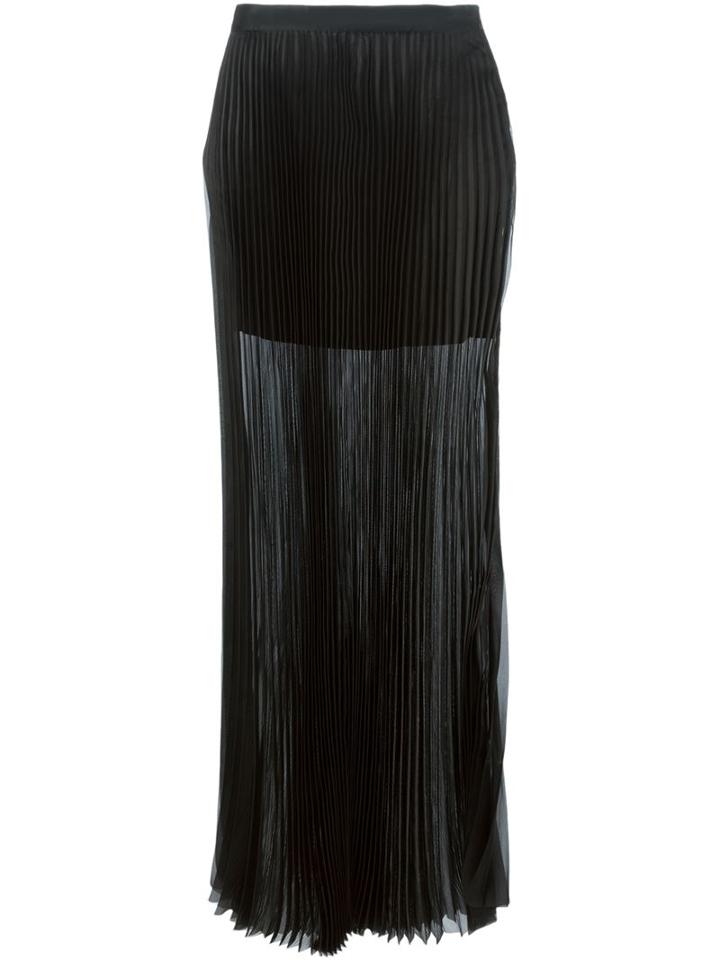 Yang Li Pleated Long Skirt, Women's, Size: 40, Black, Silk/cupro