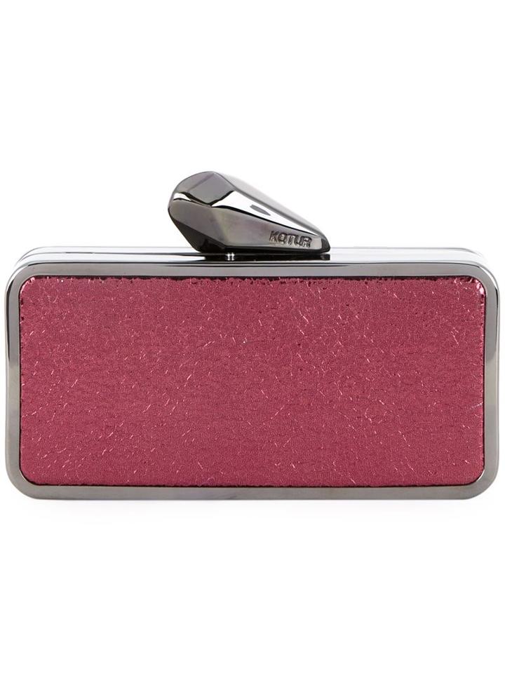 Kotur 'get Smart' Clutch, Women's, Grey, Brass