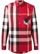 Burberry - Checked Button-down Shirt - Men - Cotton/polyamide/spandex/elastane - S, Red, Cotton/polyamide/spandex/elastane