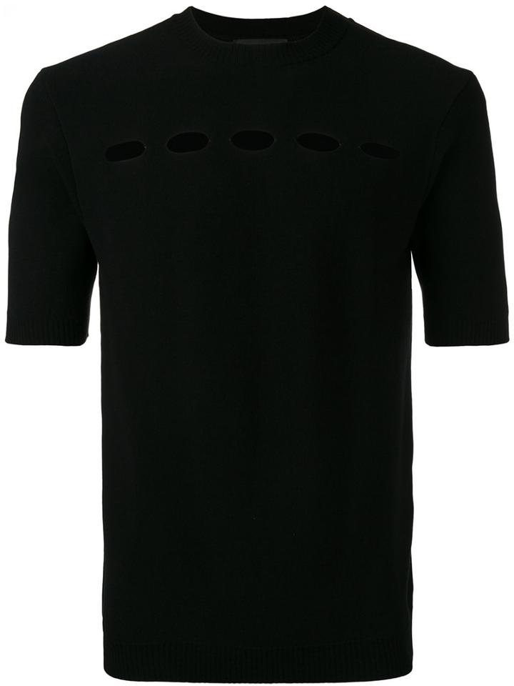 Diesel Black Gold - Oval Cut Out Knitted T-shirt - Men - Polyester/viscose - S, Polyester/viscose