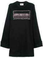 Au Jour Le Jour Embellished Patch Oversized Jumper - Black