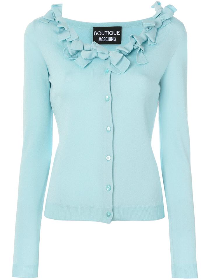 Boutique Moschino Embellished Neckline Cardigan - Blue