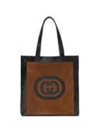 Gucci Brown Ophidia Suede Large Tote