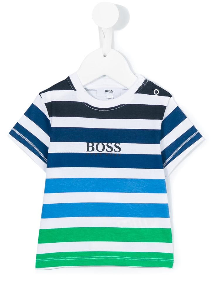 Boss Kids - Striped Logo T-shirt - Kids - Cotton - 12 Mth, Toddler Boy's, Green