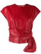 Brognano Faux-leather Top - Red