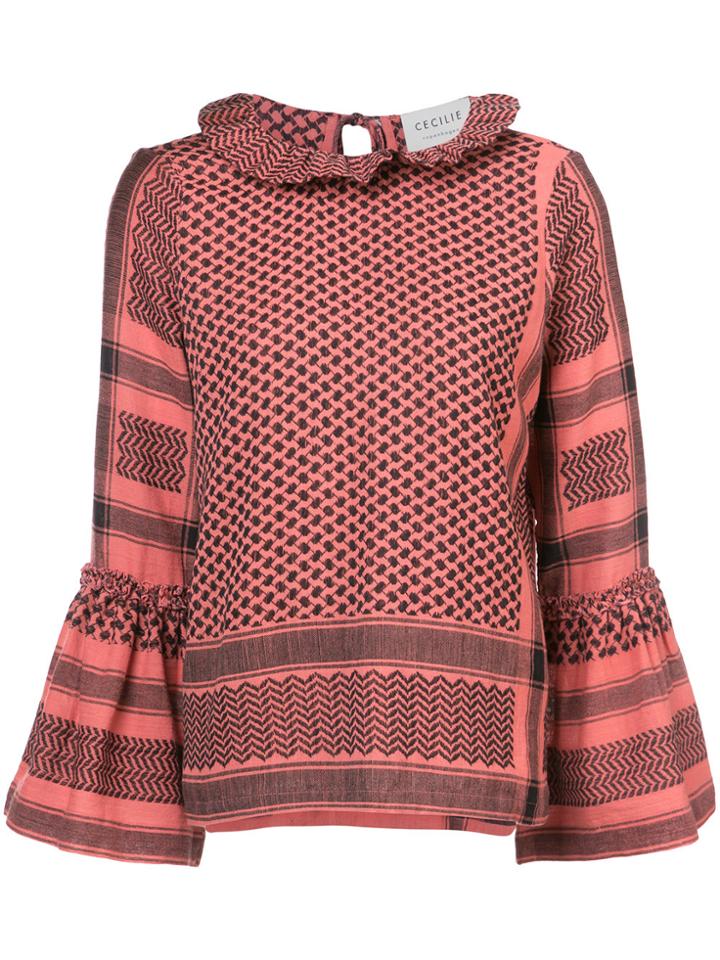Cecilie Copenhagen Patterned Flared Sleeve Top