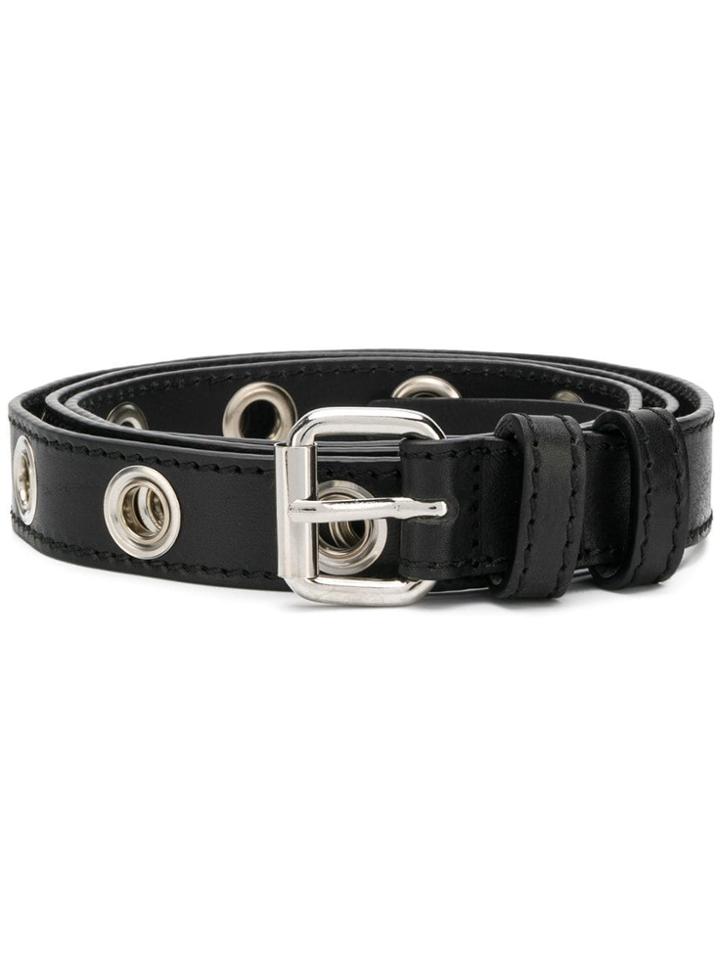 Maison Margiela Classic Eyelets Buckle Belt - Black