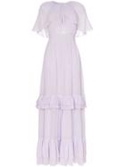 By Timo Short Sleeved Tiered Maxi Dress - Purple