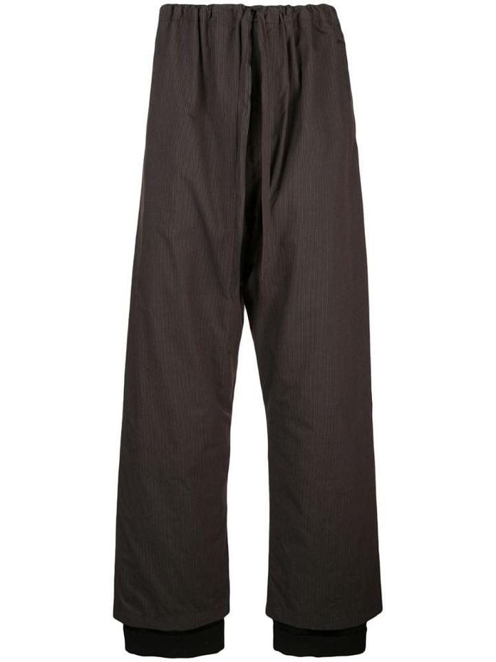 Y/project Pinstripe Wide Leg Trousers - Brown