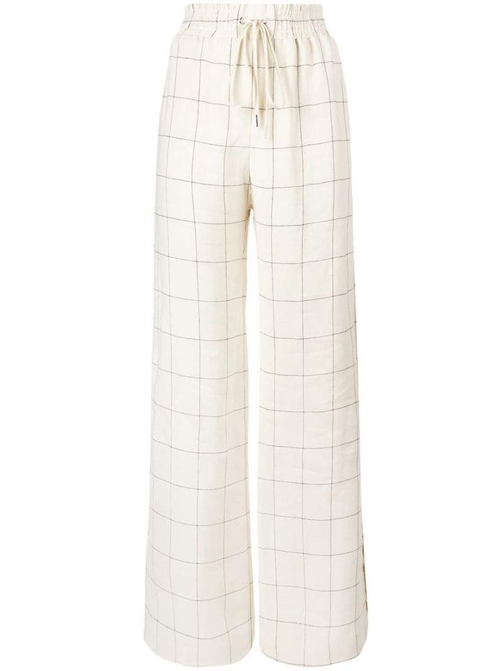 Zimmermann Windowpane Print Wide-leg Trousers - Neutrals