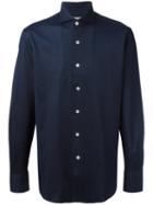 Canali - Plain Shirt - Men - Cotton - M, Blue, Cotton