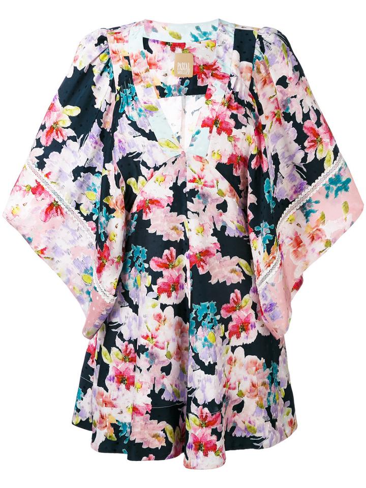 Pascal Millet - Floral Kaftan - Women - Silk - 40, Women's, Pink/purple, Silk