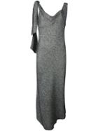 Maison Margiela Tweed Draped Dress, Women's, Size: 42, Black, Silk/acrylic/polyester/virgin Wool