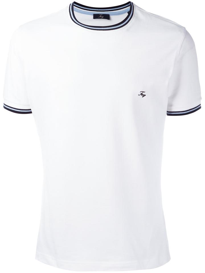 Fay - Logo Print T-shirt - Men - Cotton/spandex/elastane - Xxl, White, Cotton/spandex/elastane
