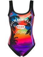 Balmain Beach Club Printed Swimsuit - Black