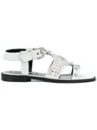 Mcq Alexander Mcqueen Moon Flat Studded Sandals - White