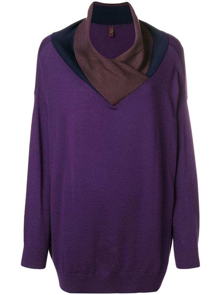 Romeo Gigli Vintage 1990's Block Colour Jumper - Pink & Purple
