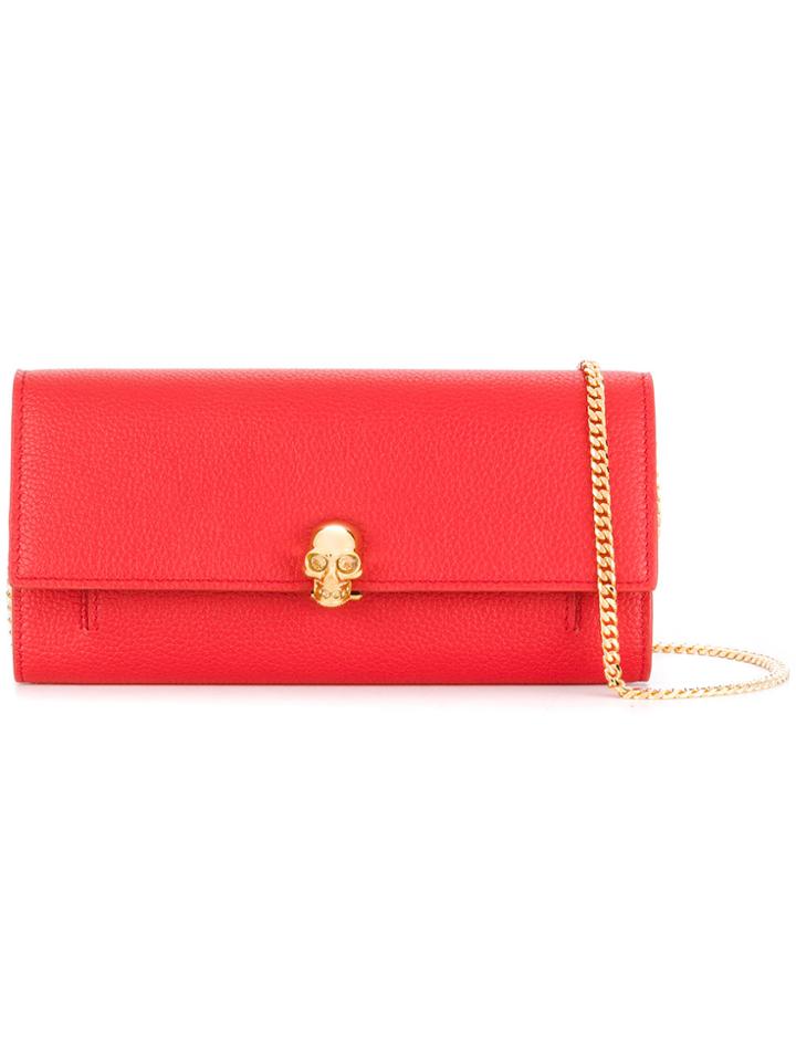Alexander Mcqueen Skull Chain Purse - Red