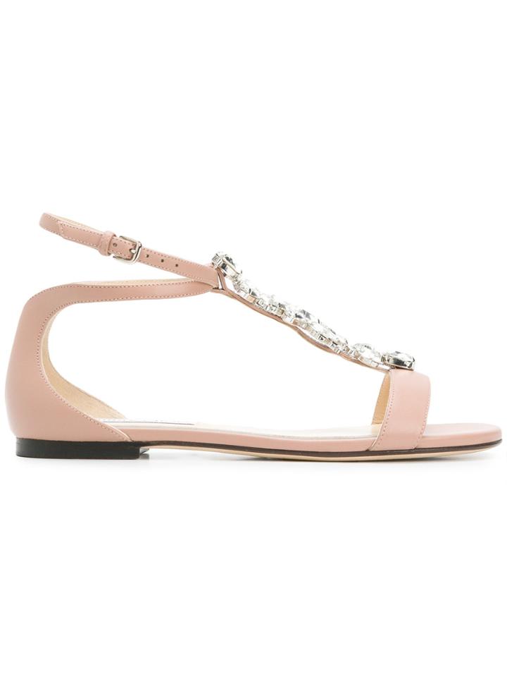 Jimmy Choo Averie Flat Sandals - Pink & Purple