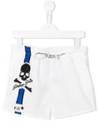Philipp Plein Junior White Sand Beach Shorts